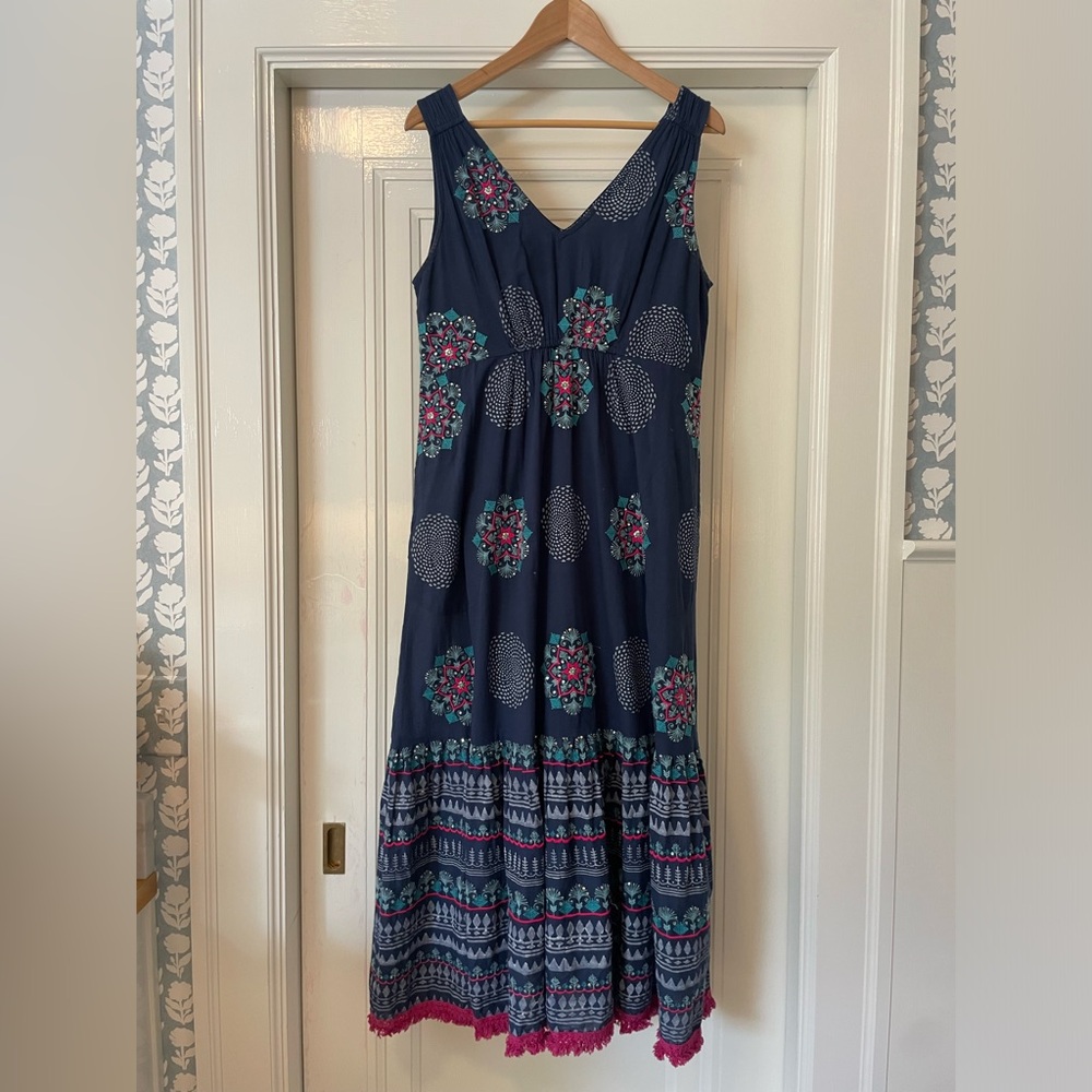 Ruby Yaya Navy Sleeveless Dress with sequin and embroidery detail